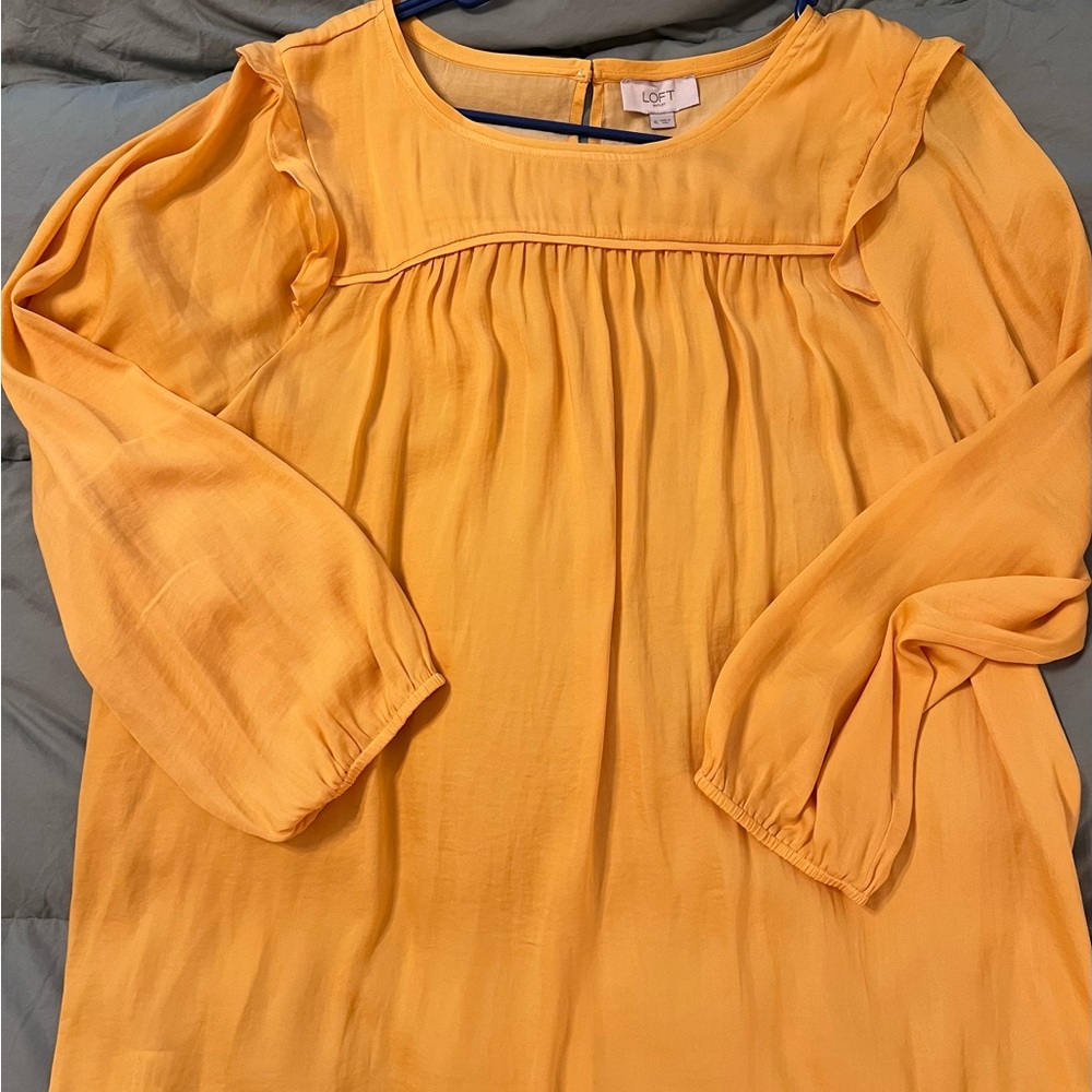 LOFT Mustard Long Sleeve Blouse